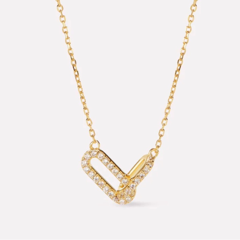 Electric picks gold chain link necklace
